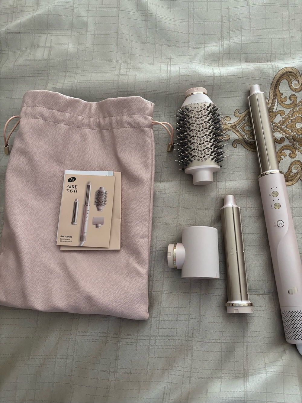 T3 Pink and Gold Aire 360 Multi-Attachment Hot Air Styler Set